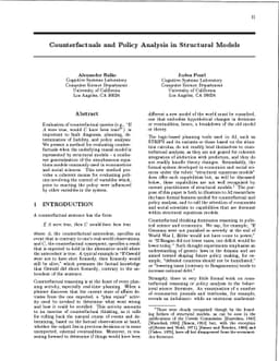 Counterfactuals and Policy Analysis in Structural Models