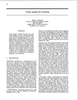 Chain Graphs for Learning