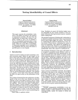 Testing Identifiability of Causal Effects