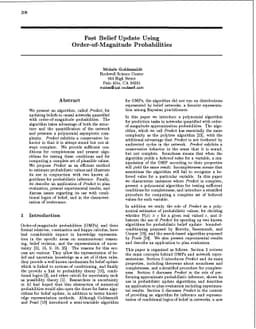 Fast Belief Update Using Order-of-Magnitude Probabilities