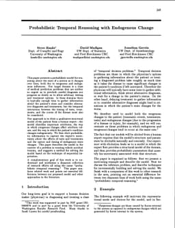 Probabilistic Temporal Reasoning with Endogenous Change