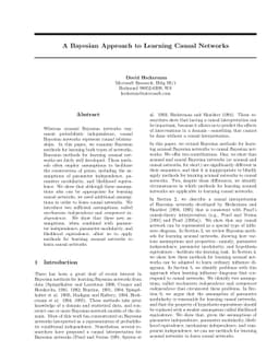 A Bayesian Approach to Learning Causal Networks