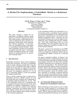 A Method for Implementing a Probabilistic Model as a Relational Database