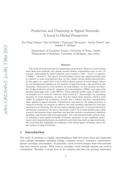 Prediction and Clustering in Signed Networks: A Local to Global
  Perspective