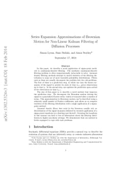 Series Expansion Approximations of Brownian Motion for Non-Linear Kalman
  Filtering of Diffusion Processes