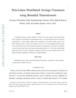 Non-Linear Distributed Average Consensus using Bounded Transmissions