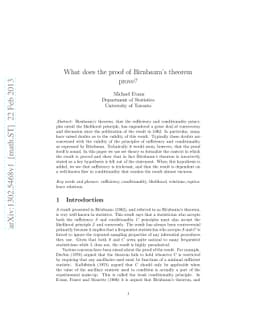 What does the proof of Birnbaum's theorem prove?