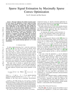 Sparse Signal Estimation by Maximally Sparse Convex Optimization