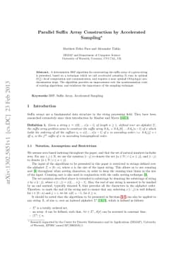 Parallel Suffix Array Construction by Accelerated Sampling