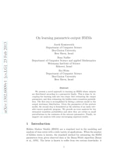 On learning parametric-output HMMs