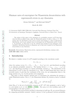 Minimax rates of convergence for Wasserstein deconvolution with
  supersmooth errors in any dimension
