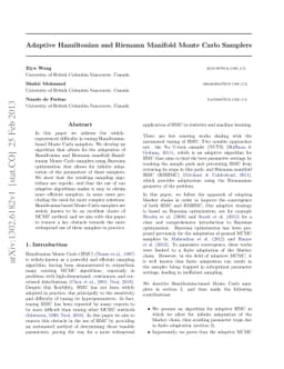 Adaptive Hamiltonian and Riemann Manifold Monte Carlo Samplers