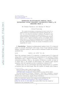 Improved multivariate normal mean estimation with unknown covariance
  when p is greater than n