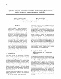 Laplace's Method Approximations for Probabilistic Inference in Belief
  Networks with Continuous Variables