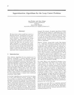 Approximation Algorithms for the Loop Cutset Problem