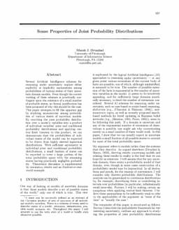Some Properties of Joint Probability Distributions