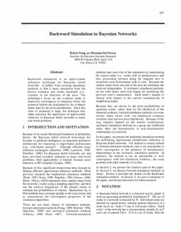 Backward Simulation in Bayesian Networks