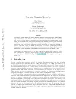 Learning Gaussian Networks