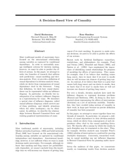 A Decision-Based View of Causality