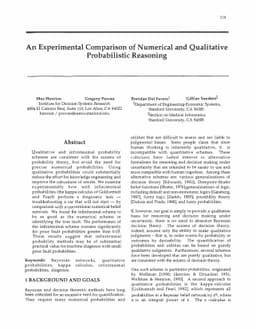 An Experimental Comparison of Numerical and Qualitative Probabilistic
  Reasoning