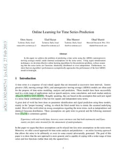 Online Learning for Time Series Prediction