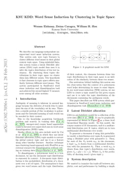 KSU KDD: Word Sense Induction by Clustering in Topic Space
