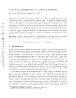 Community Detection in Random Networks
