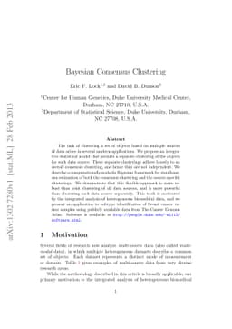 Bayesian Consensus Clustering