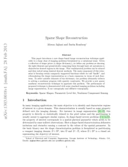 Sparse Shape Reconstruction