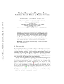 Maximal Information Divergence from Statistical Models defined by Neural
  Networks