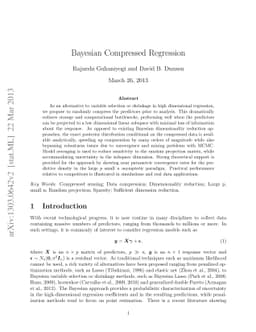 Bayesian Compressed Regression