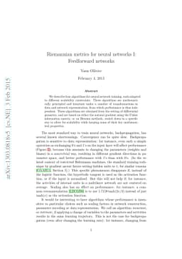 Riemannian metrics for neural networks I: feedforward networks