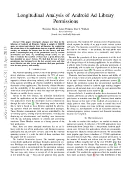 Longitudinal Analysis of Android Ad Library Permissions