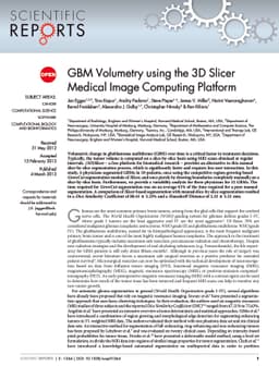 GBM Volumetry using the 3D Slicer Medical Image Computing Platform