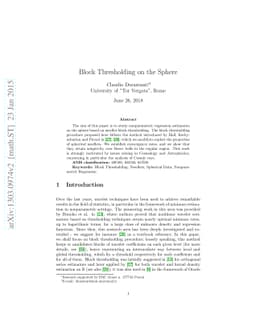 Block Thresholding on the Sphere