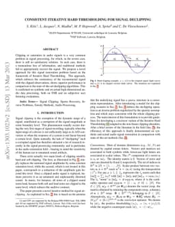 Consistent Iterative Hard Thresholding For Signal Declipping