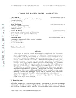 Convex and Scalable Weakly Labeled SVMs