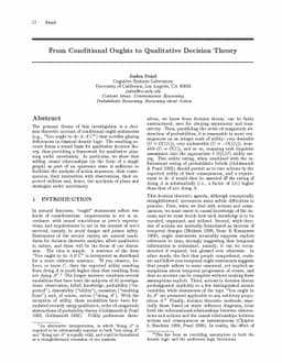 From Conditional Oughts to Qualitative Decision Theory