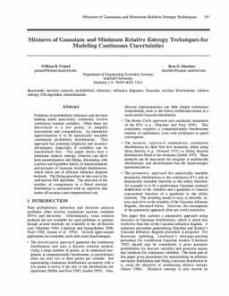Mixtures of Gaussians and Minimum Relative Entropy Techniques for
  Modeling Continuous Uncertainties