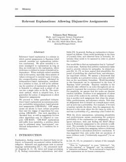 Relevant Explanations: Allowing Disjunctive Assignments