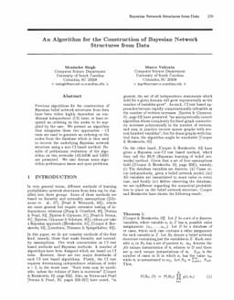 An Algorithm for the Construction of Bayesian Network Structures from
  Data