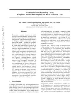 Multi-relational Learning Using Weighted Tensor Decomposition with
  Modular Loss
