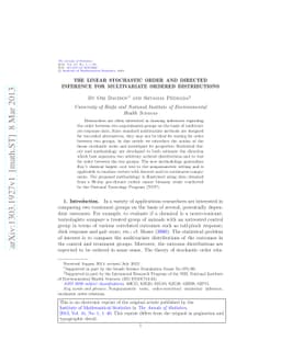 The linear stochastic order and directed inference for multivariate
  ordered distributions