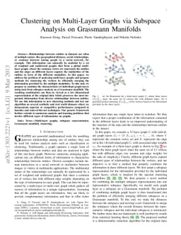 Clustering on Multi-Layer Graphs via Subspace Analysis on Grassmann
  Manifolds