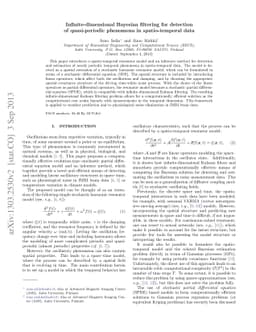 Infinite-dimensional Bayesian filtering for detection of quasi-periodic
  phenomena in spatio-temporal data