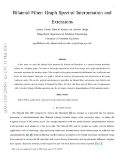Bilateral Filter: Graph Spectral Interpretation and Extensions