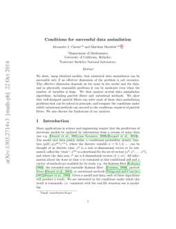 Conditions for successful data assimilation