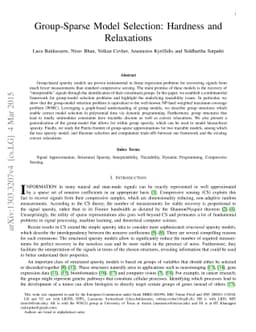 Group-Sparse Model Selection: Hardness and Relaxations