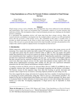 Using Smartphones as a Proxy for Forensic Evidence contained in Cloud
  Storage Services