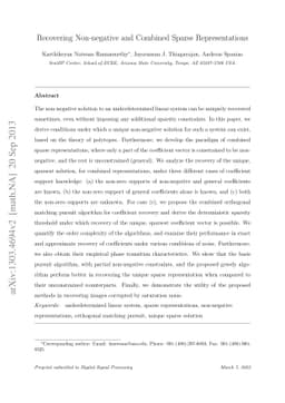 Recovering Non-negative and Combined Sparse Representations